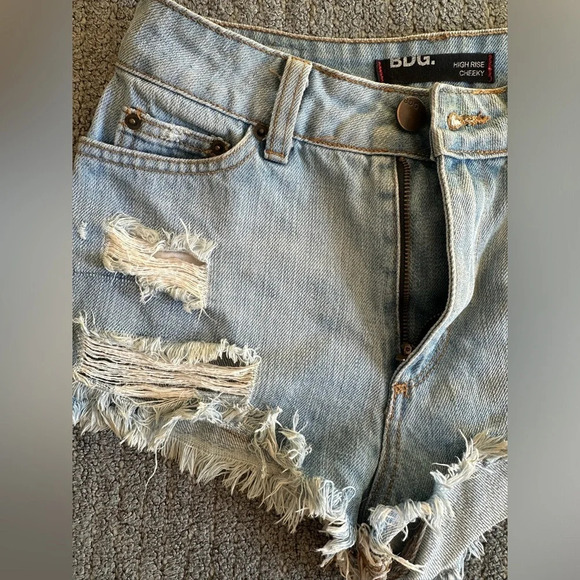 BDG High Rise Cheeky Distressed Denim Shorts - Picture 4 of 6